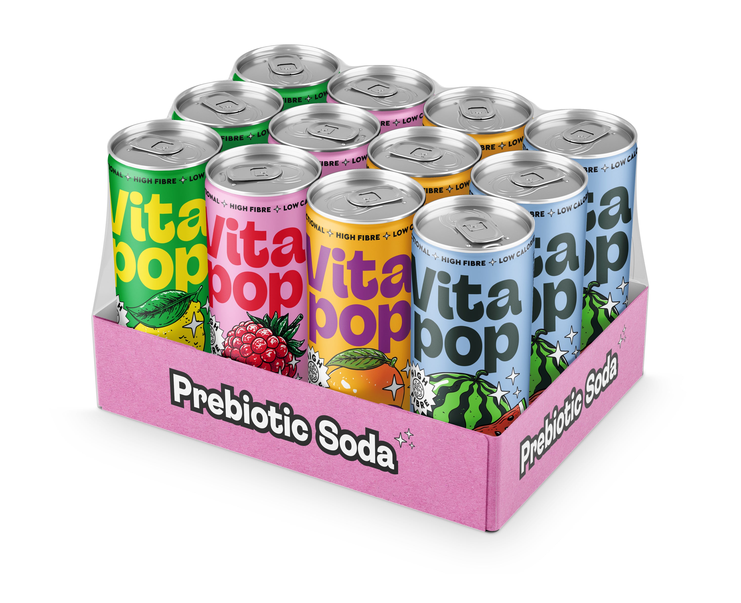 Vita Pop Prebiotic Soda Variety Pack – 12 x 330ml