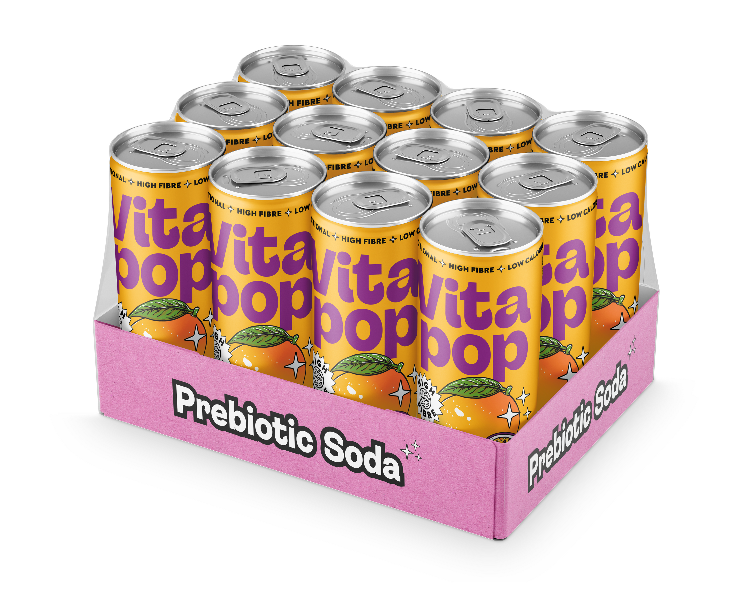 Vita Pop Mango Passion Prebiotic Soda –  12 x 330ml