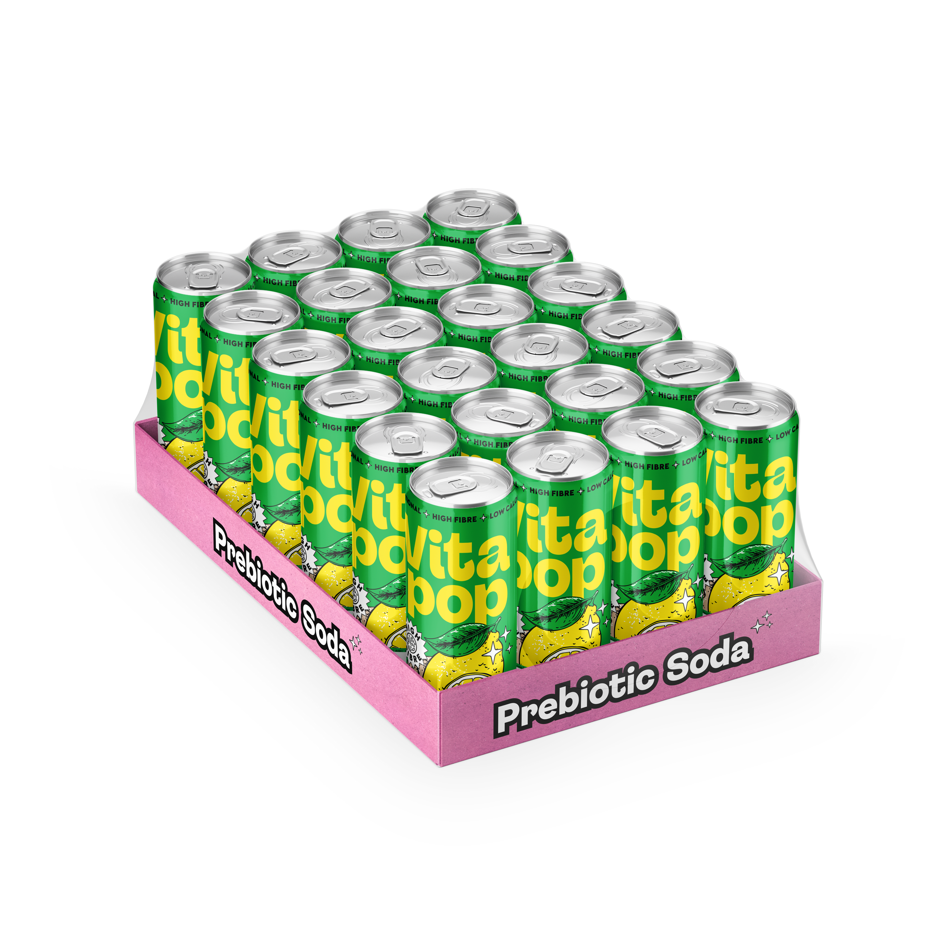 Vita Pop Lemon & Ginger Prebiotic Soda – 12 x 330ml