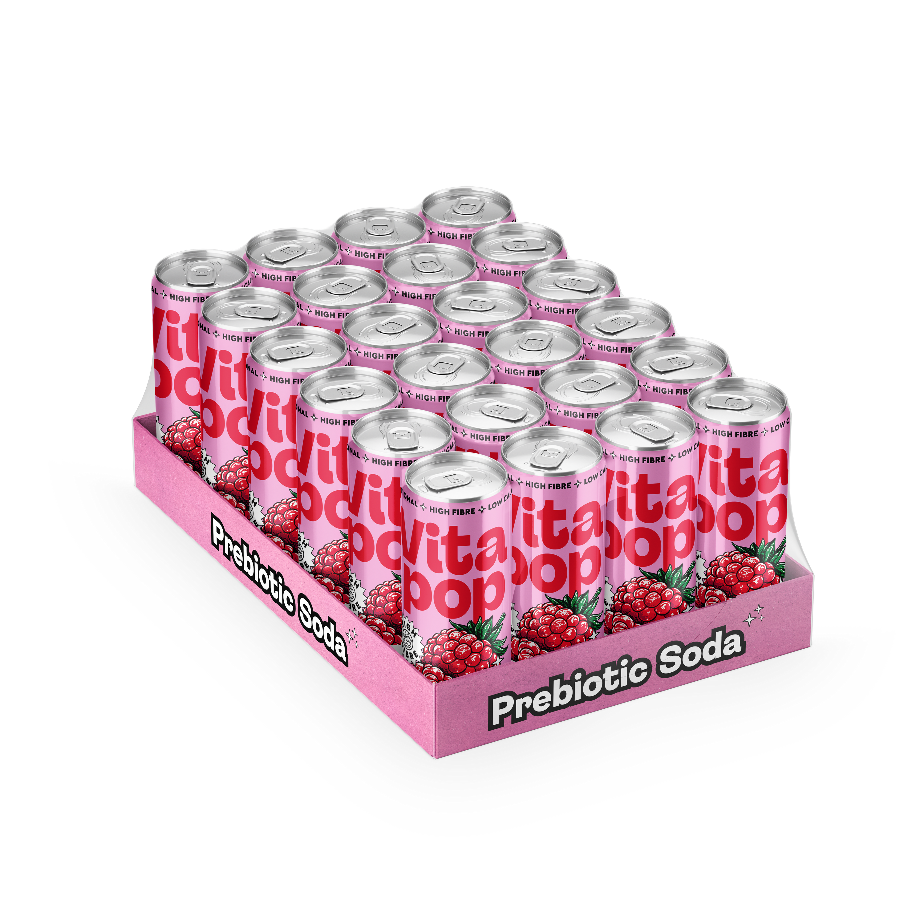 Vita Pop Raspberry Prebiotic Soda – 12 x 330ml