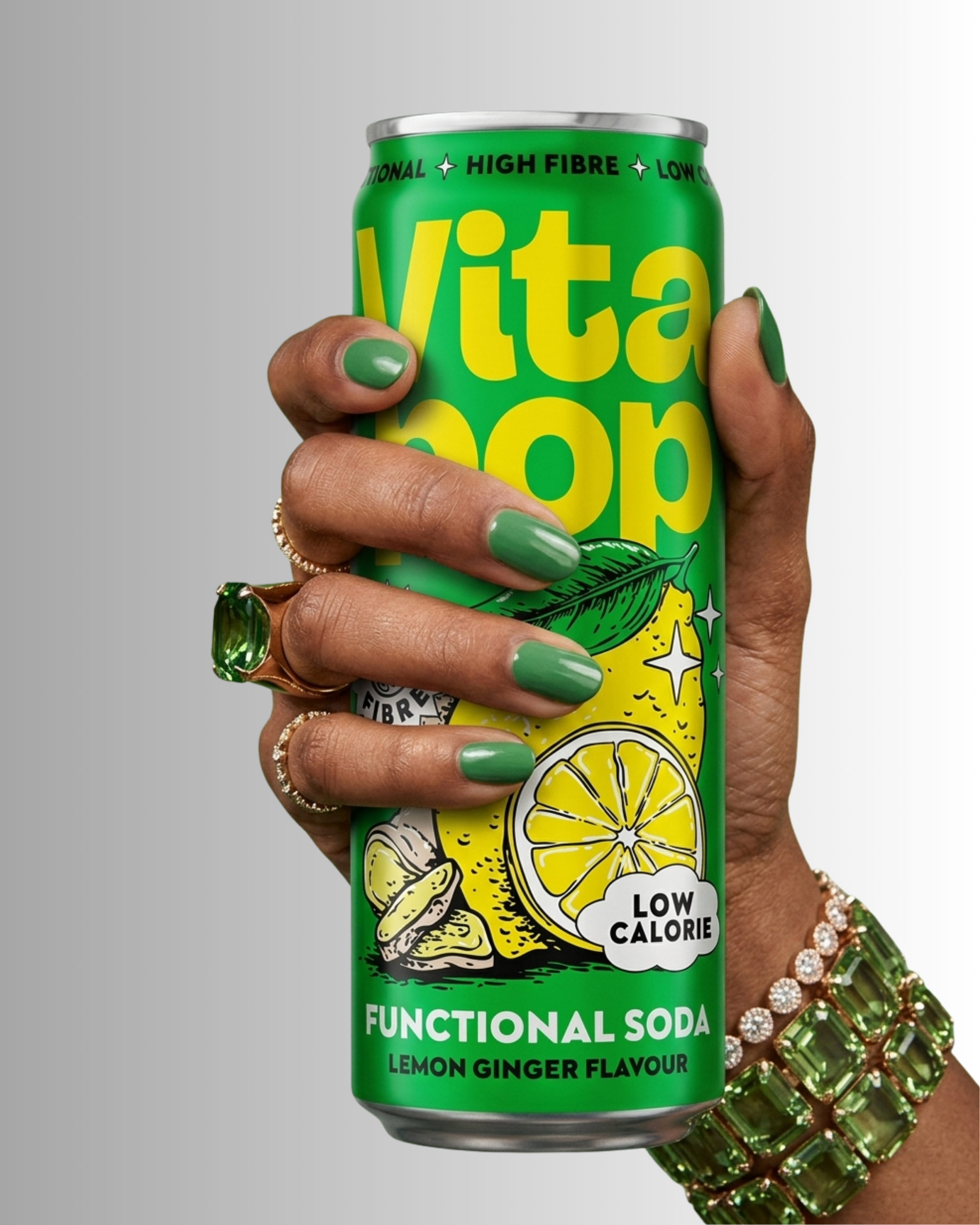 Vita Pop Lemon & Ginger Prebiotic Soda – 12 x 330ml