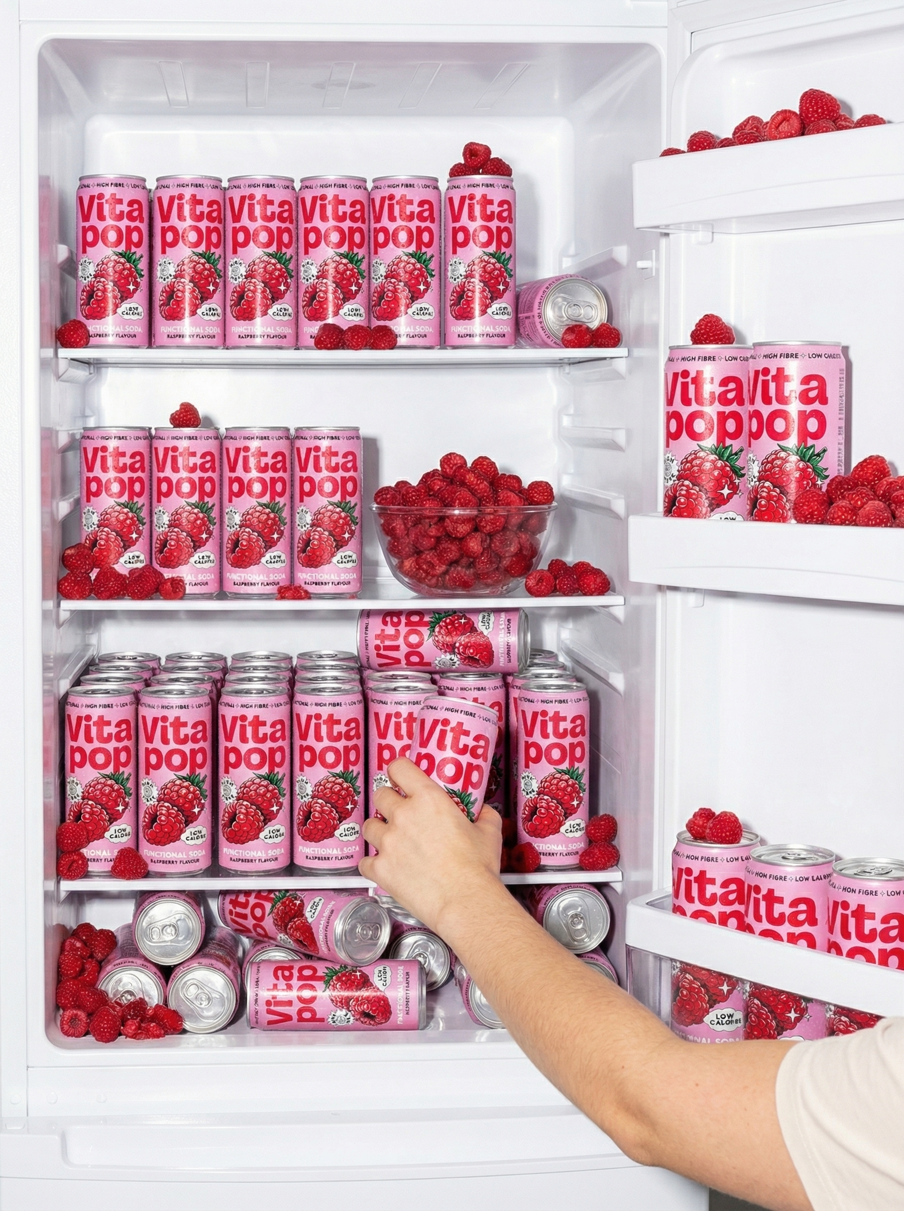 Vita Pop Raspberry Prebiotic Soda – 12 x 330ml