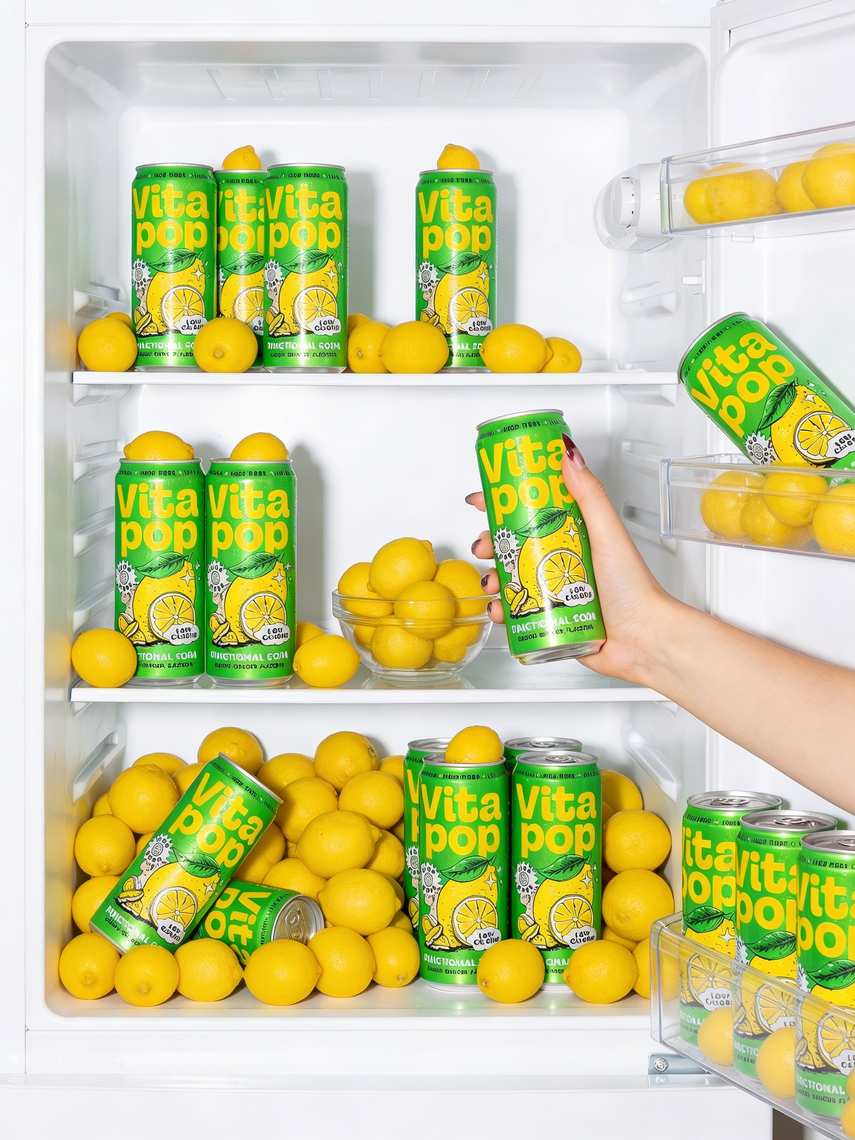 Vita Pop Lemon & Ginger Prebiotic Soda – 12 x 330ml