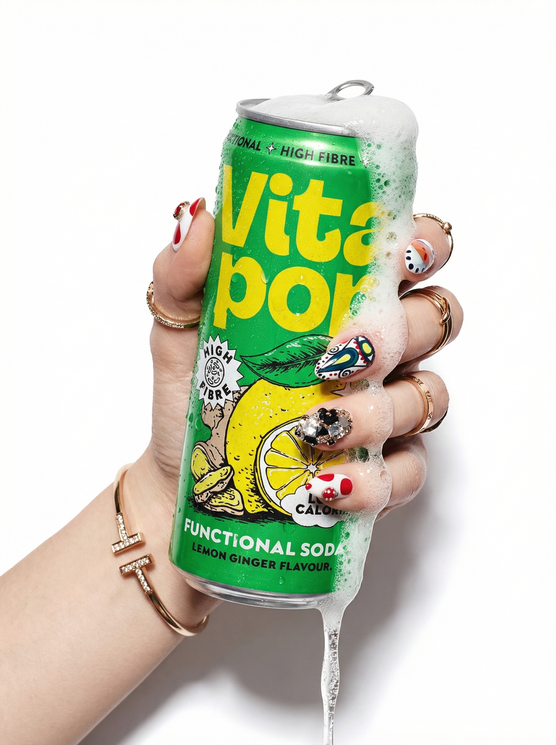 Vita Pop Lemon & Ginger Prebiotic Soda – 12 x 330ml